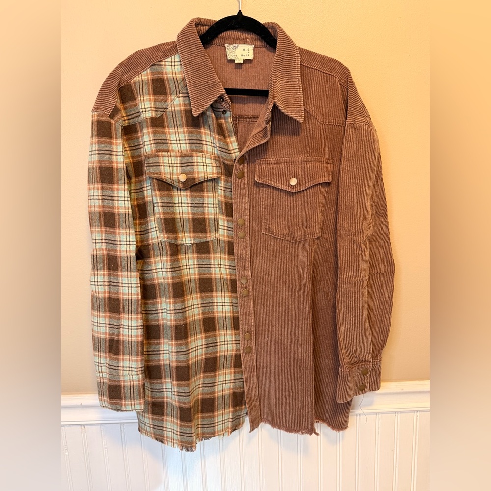 Oli & Hali Dual-Tone Plaid and Corduroy‎ Jacket